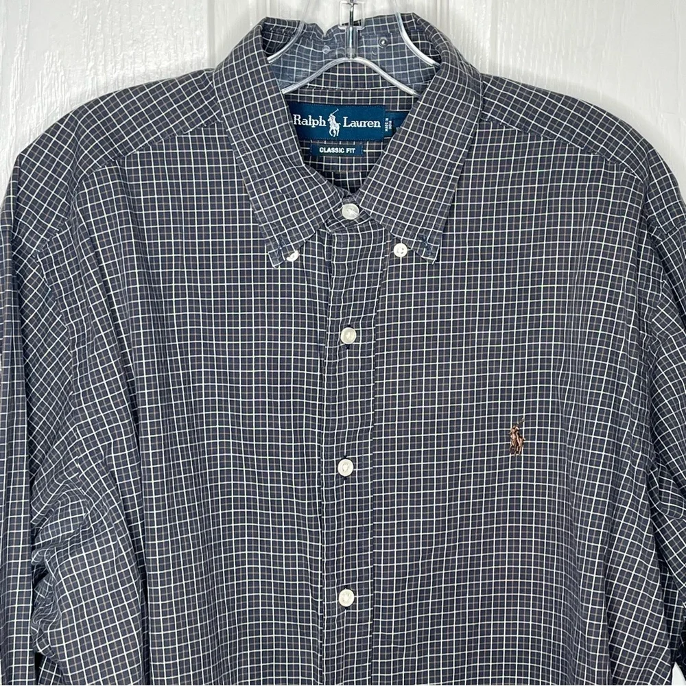 Ralph Lauren Sz XL Plaid Button Down Classic Fit Shirt Long Sleeve